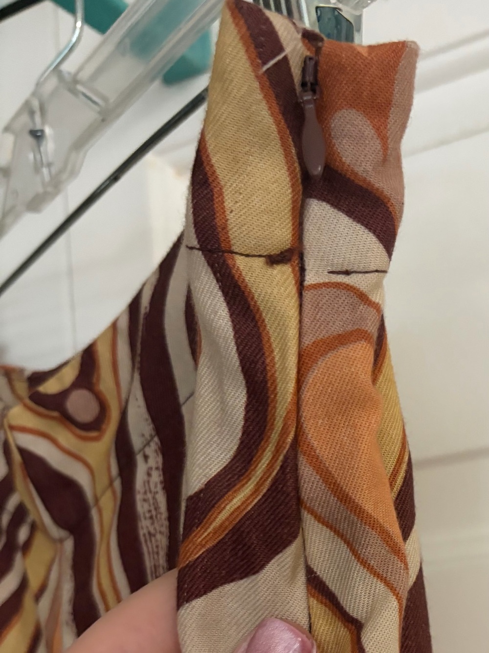 Retro Heart-Print Blazer and pant suit Set - Brown, Cream & Orange Free People - Picture 8 of 10